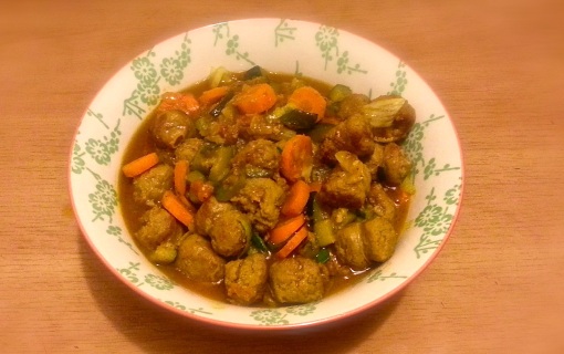 zucchini, fresh sausage curry